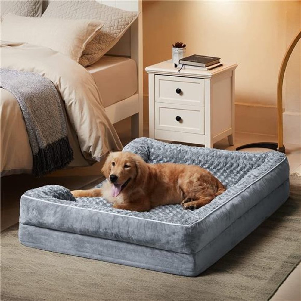 Bolster Beds for Large Dogs,Washable, Sofa Bed with Waterproof Lining & Non-Skid